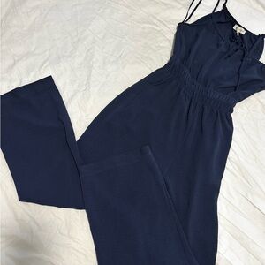 Monteau Navy Sleeveless Jumpsuit